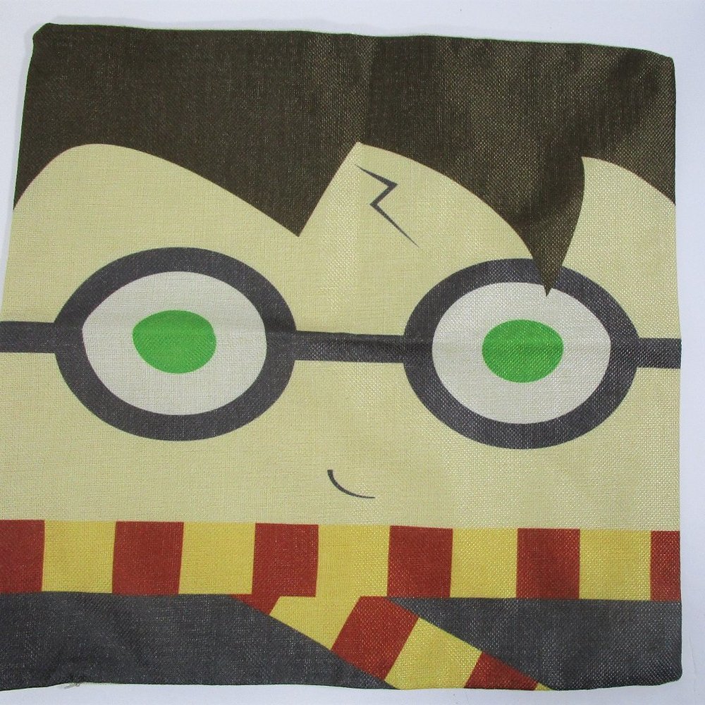 Harry Potter Face with Glasses Scarf Pillow Cover 16.5 x 16.5